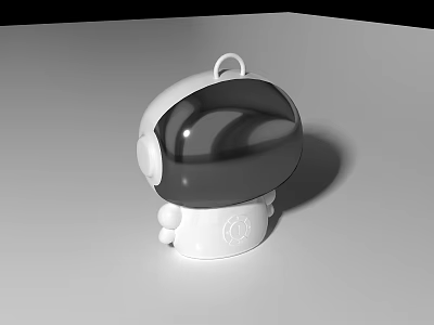 White Entertainment Appliance With Transparent Visor Cute Design And Hanging Loop 3d model