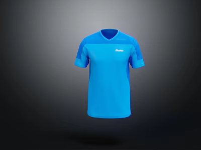 Stylish Blue T Shirt With V Neck Short Sleeves And Casual Design 3d model