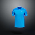 Stylish Blue T Shirt With V Neck Short Sleeves And Casual Design