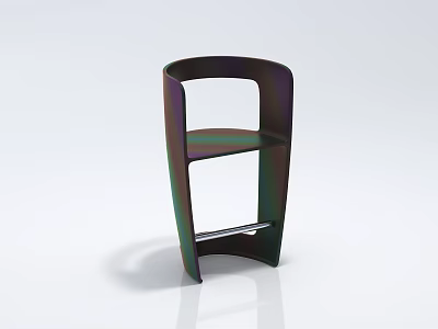 Modern Lounge Chair with Curved Backrest and Sleek Metallic Frame Design 3d model