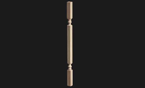 Modern Column Ancient Wooden Column Bed Column 3d model