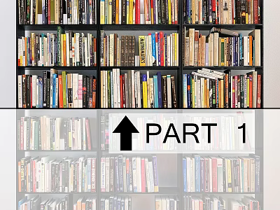 Colorful Books and Magazines Neatly Arranged on Bookshelf Part 1 Collection 3d model