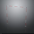Red White Metal Safety Barrier Frame Structure With Support Base And Reflective Strips