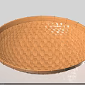 Daily Use Bamboo Wicker Tray with Round Shape and Intricate Woven Design
