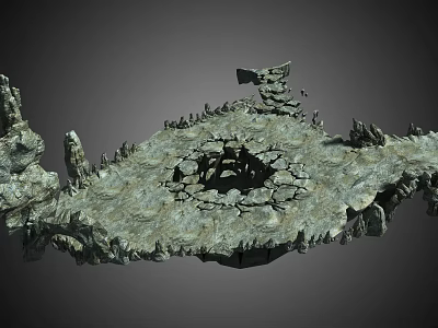 Garden Landscape Featuring Natural Rock Structure With Hollow Design In Outdoor Space 3d model