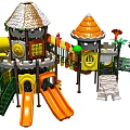 modern slide outdoor slide 3d model
