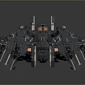 Futuristic Sci Fi Robot Character For Game And Movie With Black Red Mechanical Armor Design