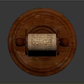 Decorative Wooden Scroll Stand Furniture With Carved Pillars And Rolled Manuscript