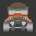 Orange Toy Truck Model With Roof Wooden Boxes And Large Off road Wheels