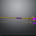 Golden Scepter Design With Pink Ends Purple Accents And Circular Element