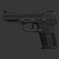 Durable Black Modern Tactical Pistol With Grip Texture And Metal Surface