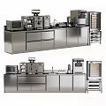 Modern Kitchen Interior With Stainless Steel Cabinets Drawers Sink And Appliances