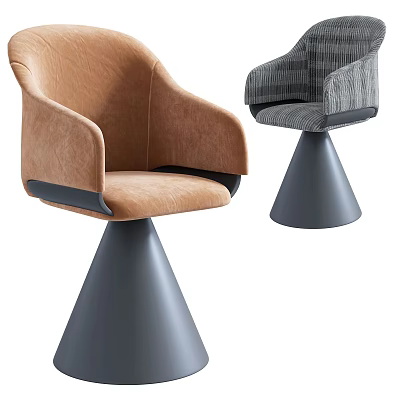 Modern Upholstered Accent Chairs Brown And Gray Plaid Designs With Conical Bases 3d model