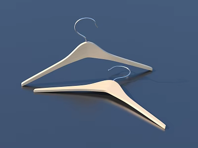 White Clothes Hangers For Home Daily Wardrobe Organization Use 3d model