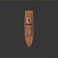 Classic Wooden Boat With Deck Lifebuoys And Reflective Hull Design Details