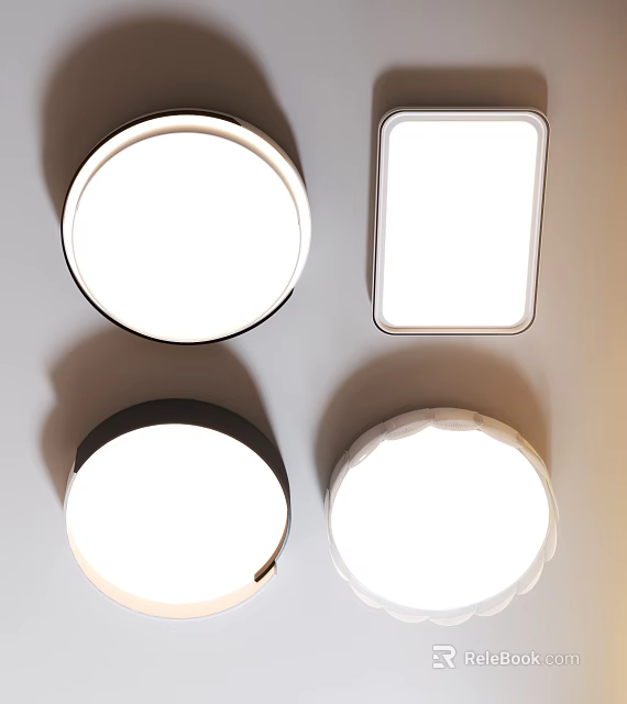 Variety Of Ceiling Lights With Different Shapes 3d model