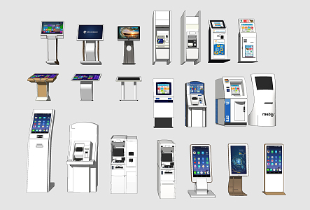 Modern all-in-one machine self-service terminal machine 3d model