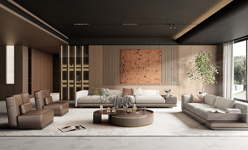 Modern Minotti living room 3d model