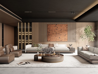 Modern Minotti living room 3d model