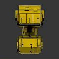 Yellow Road Roller With Metal Frame Black Seat And Large Wheels