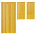 Modern Yellow Hinged Doors With Vertical Ribbed Design For Interior Spaces 3d model