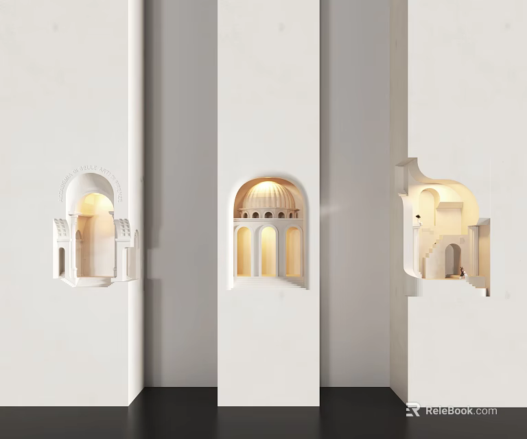 Modern Unique Shaped Wall Lamp with Arch Dome Design and Warm Light for Interior Decor 3d model 