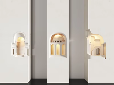 Modern Unique Shaped Wall Lamp with Arch Dome Design and Warm Light for Interior Decor 3d model