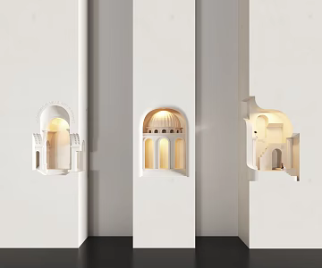 Gypsum wall lamp combination 3d model