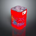 Red Patterned Clothing Accessory Box With Decorative Label And Art Design 3d model