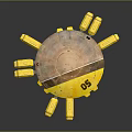 Sci Fi Character And Creature Design With Yellow Dome Number 05 Multiple Mechanical Thrusters And Legs 3d model