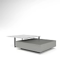 Modern Coffee Table With Sleek Marble Top And Geometric Storage Base 3d model