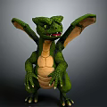 Mythical Green Dragon Creature Character With Scaly Skin And Wings