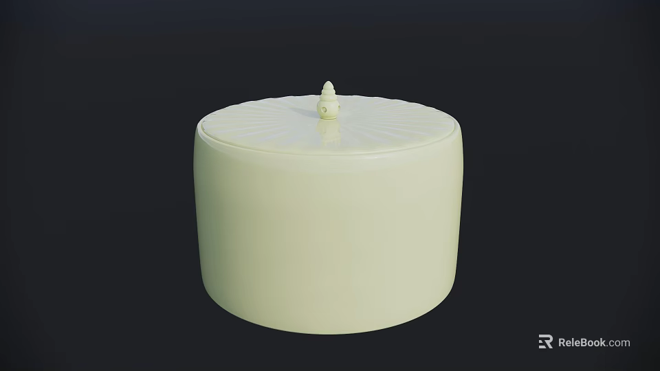 Ancient Architecture Decorative Container With Round Lid And Small Ornament 3d model 