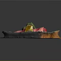 Sliced Raw Beef with Broccoli Lemon Slice and Salt on Black Plate Over Wooden Board