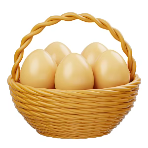 Modern Egg Basket Cartoon Egg Cartoon Basket 3d model