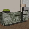 Modern Front Desk End View Desk 3d model