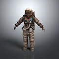 Realistic Astronaut 3D Model In Detailed Spacesuit Standing On Gray Background