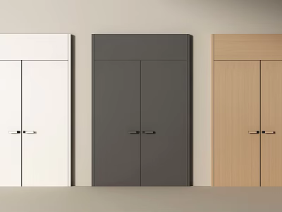 Modern Double Doors In Three Stylish Colors For Home Interior Design 3d model