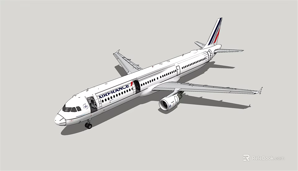 Modern Commercial Airliner With Streamlined Body Wings Engines And Tail Fin 3d model 