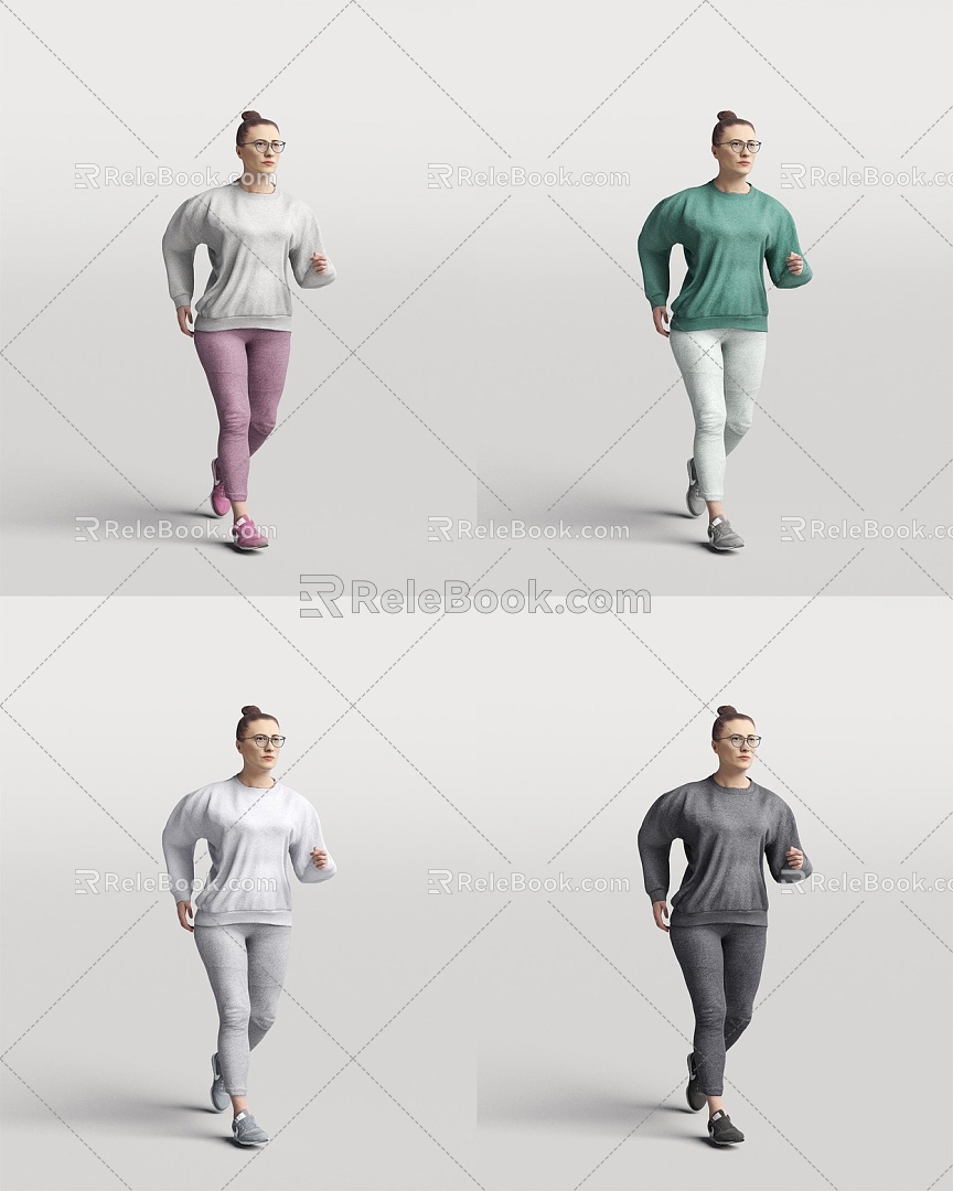 Character Foreigner Running Posture Person Sports Woman Female 3d model