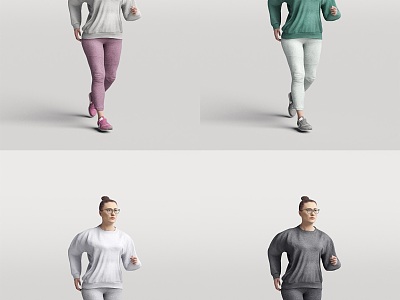 Character Foreigner Running Posture Person Sports Woman Female 3d model