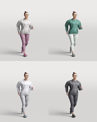 Character Foreigner Running Posture Person Sports Woman Female 3d model