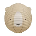 Beige Cartoon Bear Shaped Chandelier With Striped Design For Kids Room Decoration