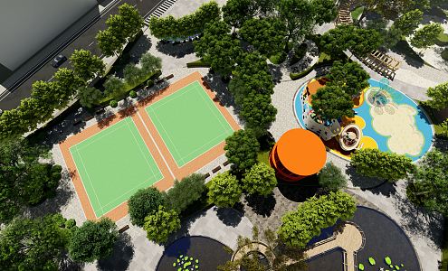 Modern Park Sports Park Landscape 3d model