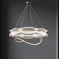 Modern Elegant Chandelier With Multiple Circular Metallic Rings And Sleek Lighting Design 3d model