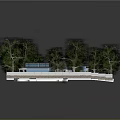 Cartoon Style Residential Scene with Modern House Swimming Pool Green Grass and Trees