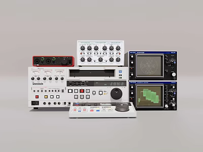 Advanced Industrial Testing Equipment With Control Panels Knobs Buttons And Digital Display Screens 3d model