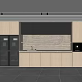Modern Kitchen Interior With Light Wood And Black Cabinets Stone Countertop And Track Lighting