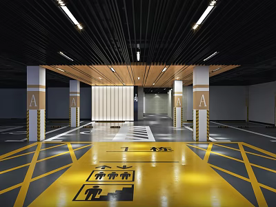 underground garage modern garage 3d model