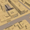 Detailed Architectural City Scale Model With Diverse Buildings Streets And Trees